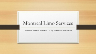 Chauffeur Services Montreal CA by Montreal Limo Service