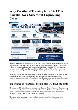 Why Vocational Training in EC