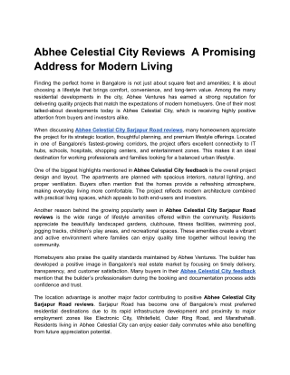 Abhee Celestial City Reviews  A Promising Address for Modern Living