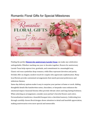 Romantic Floral Gifts for Special Milestones