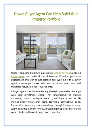 How a Buyer Agent Can Help Build Your Property Portfolio