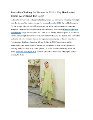 Bestseller 2026 – Top Handcrafted Ethnic Wear Brand The Loom