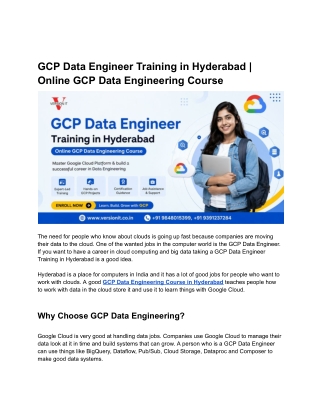 GCP Data Engineer Training in Hyderabad _ Online GCP Data Engineering Course