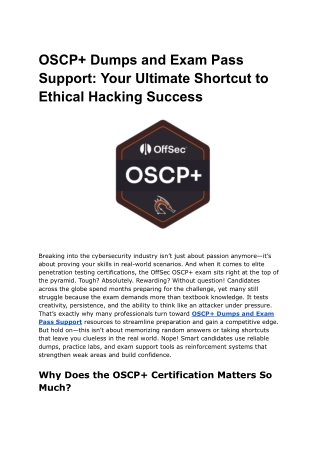 OSCP  Dumps and Exam Pass Support_ Your Ultimate Shortcut to Ethical Hacking Success