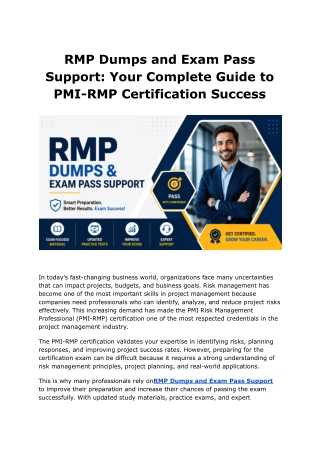 RMP Dumps and Exam Pass Support: Your Complete Guide to PMI-RMP Certification Su