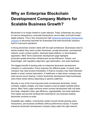 enterprise blockchain development company