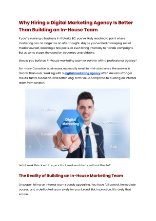 Why Hiring a Digital Marketing Agency Is Better Than Building an In-House Team