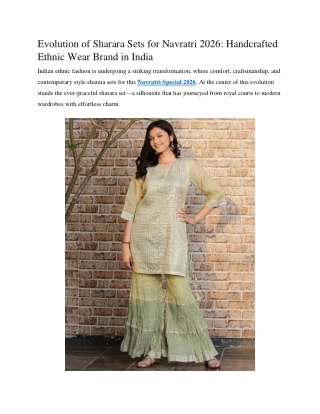 The Loom Sharara Sets Handcrafted Ethnic Wear Brand in India