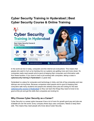 Cyber Security Training in Hyderabad _ Best Cyber Security Course & Online Training