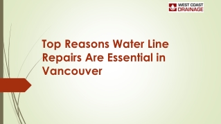 Top Reasons Water Line Repairs Are Essential in Vancouver