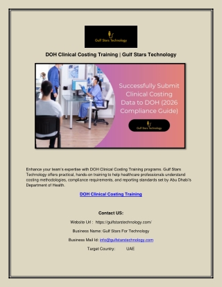 DOH Clinical Costing Training | Gulf Stars Technology