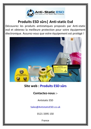 Produits ESD sûrs| Anti-static Esd
