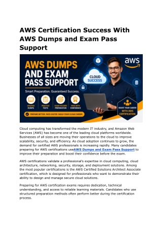 AWS Certification Success With AWS Dumps and Exam Pass Support