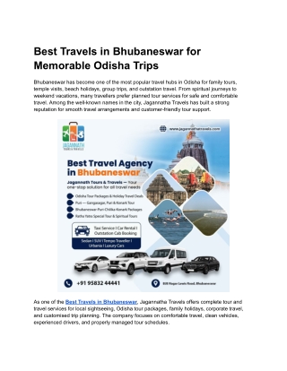 Best Travels in Bhubaneswar for Memorable Odisha Trips