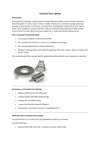 Constant Force Spring