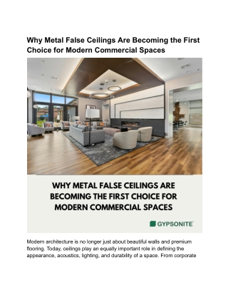 Why Metal False Ceilings Are Becoming the First Choice for Modern Commercial Spaces