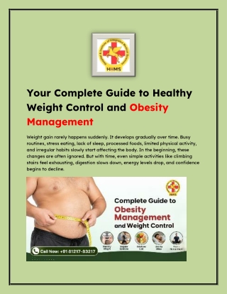 Your Complete Guide to Healthy Weight Control and Obesity Management