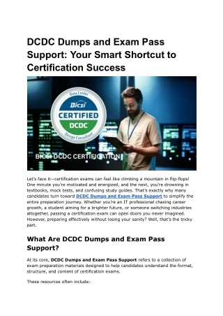 DCDC Dumps and Exam Pass Support_ Your Smart Shortcut to Certification Success (1)