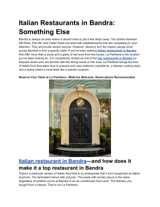 Italian Restaurants in Bandra_  Something Else