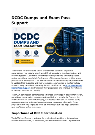 DCDC Dumps and Exam Pass Support