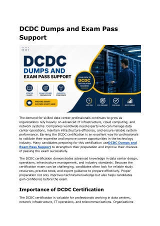 DCDC Dumps and Exam Pass Support