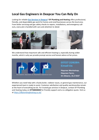 Local Gas Engineers in Deepcar You Can Rely On