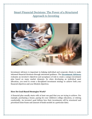 Smart Financial Decisions: The Power of a Structured Approach to Investing