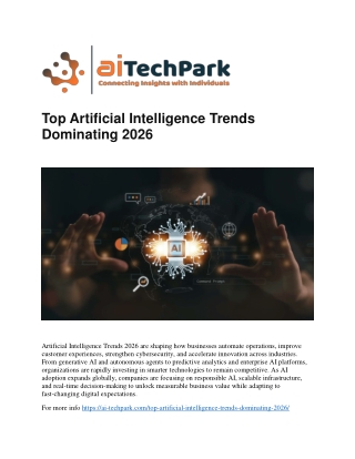 Artificial Intelligence Trends 2026 and AI Solutions