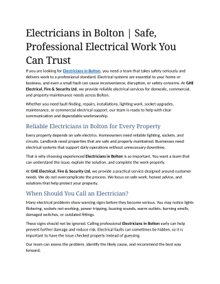 7- Electricians in Bolton  Safe, Professional Electrical Work You Can Trust