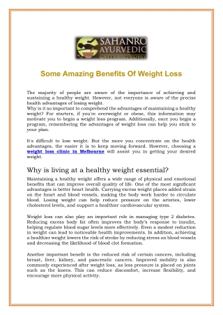 Some Amazing Benefits Of Weight Loss