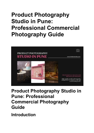 Product Photography Studio in Pune