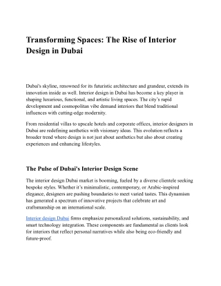 Transforming Spaces The Rise of Interior Design