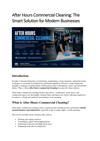 After Hours Commercial Cleaning