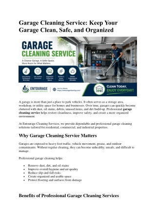 Garage Cleaning Service
