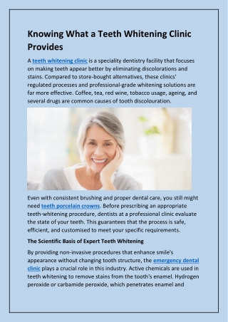 Knowing What a Teeth Whitening Clinic Provides