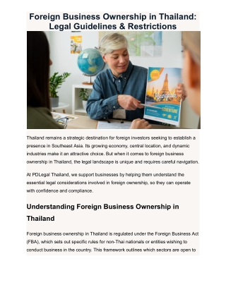 Foreign Business Ownership in Thailand: Legal Guidelines & Restrictions