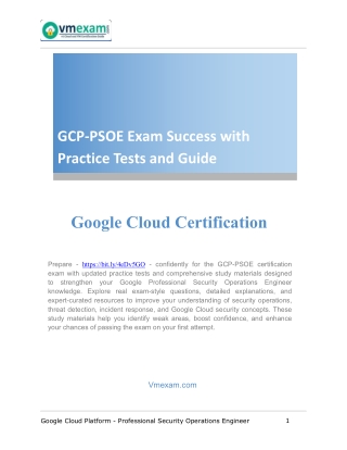 GCP-PSOE Exam Success with Practice Tests and Guide