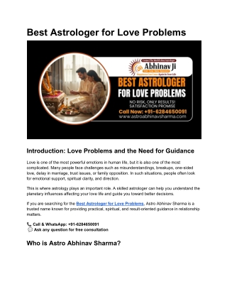 Best Astrologer for Love Problems | Get True Love & Relationship Guidance