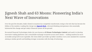Jignesh Shah and 63 Moons: Pioneering India’s Next Wave of Innovations