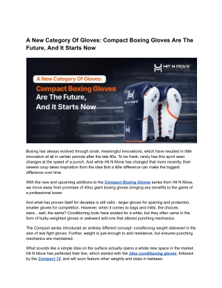 A New Category Of Gloves: Compact Boxing Gloves Are The Future