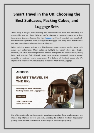 Smart Travel in the UK Choosing the Best Suitcases, Packing Cubes, and Luggage Sets