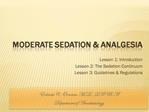 Moderate Sedation Analgesia
