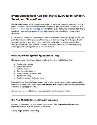 Event Management App That Makes Every Event Smooth, Smart, and Stress-Free