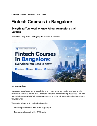 Fintech Courses in Bangalore_ Everything You Need to Know About Admissions and Careers