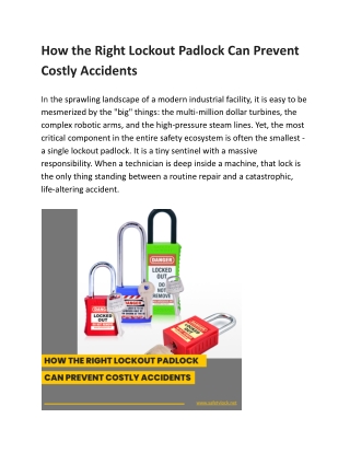 How the Right Lockout Padlock Can Prevent Costly Accidents