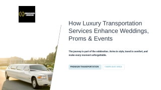 How Luxury Transportation Services Enhance Weddings, Proms & Events