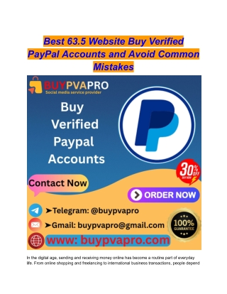 Best 63.5 Website Buy Verified PayPal Accounts and Avoid Common Mistakes