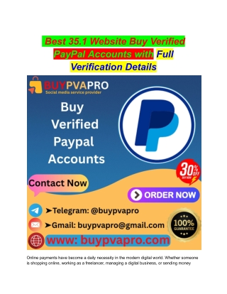 _Best 35.1 Website Buy Verified PayPal Accounts with Full Verification Details