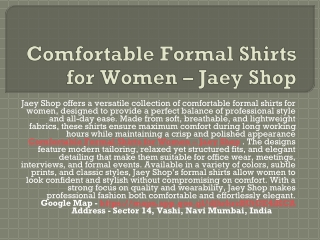 Affordable Formal Shirts for Women –Jaey Shop