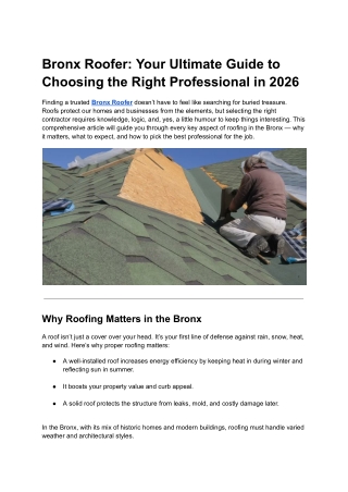 Bronx Roofer_ Your Ultimate Guide to Choosing the Right Professional in 2026